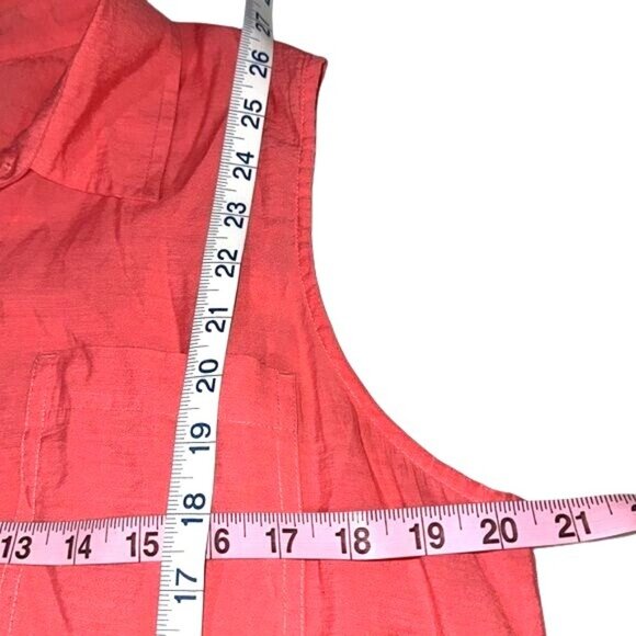 Van Heusen Studio Sleeveless Button-Up Top XL Coral - Picture 8 of 8